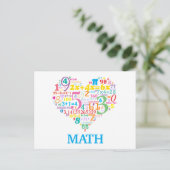Herz Mathematik Postkarte (Stehend Vorderseite)