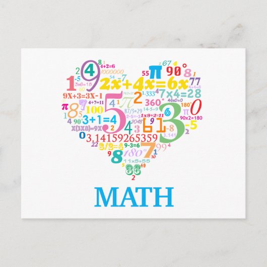 Herz Mathematik Postkarte (Vorderseite)