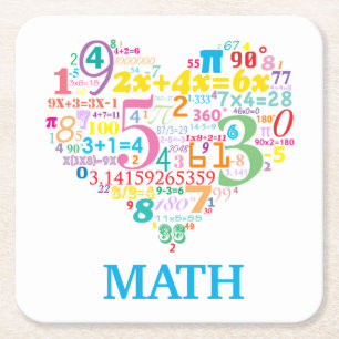 Herz Mathematik Rechteckiger Pappuntersetzer