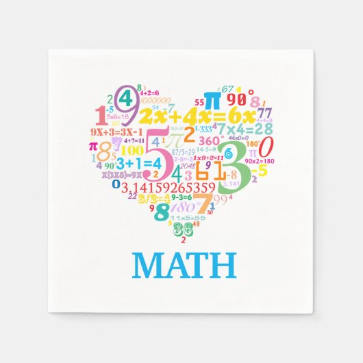 Herz Mathematik Serviette (Vorderseite)
