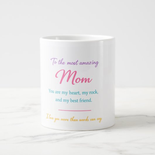 Herz meines Zuhause – Mutter Geschenktasse Jumbo-Tasse (Vorderseite)