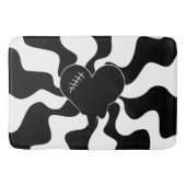 Herz Melt in Schwarz und Weiß Badematte (Vorderseite)