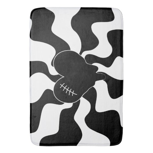 Herz Melt in Schwarz und Weiß Badematte (Vorderseite Vertikal)