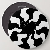 Herz Melt in Schwarz und Weiß Button (Vorne & Hinten)