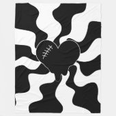 Herz Melt in Schwarz und Weiß Fleecedecke (Vorderseite)