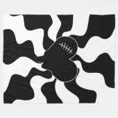 Herz Melt in Schwarz und Weiß Fleecedecke (Vorderseite (Horizontal))