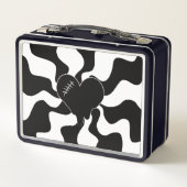 Herz Melt in Schwarz und Weiß Metall Brotdose (Rückseite)