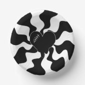 Herz Melt in Schwarz und Weiß Pappteller (Vorderseite)