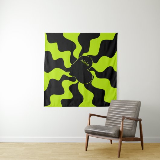 Herz Melt - Lime Green Wandteppich (Beispiel (Horizontal))