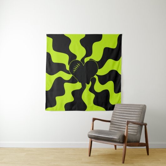 Herz Melt - Lime Green Wandteppich (Beispiel)