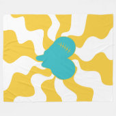 Herz Melt - Türkis und Gelb Fleecedecke (Vorderseite (Horizontal))