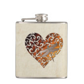 Herz-Metall-Drachenfliege Flachmann (Vorderseite)