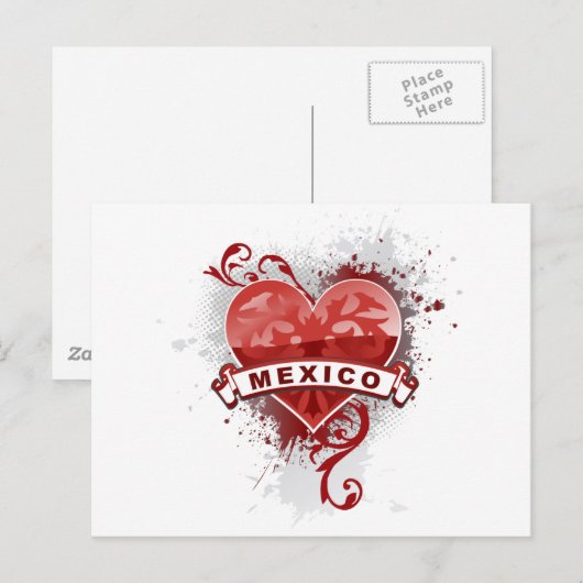 Herz Mexiko Postkarte (Vorne/Hinten)