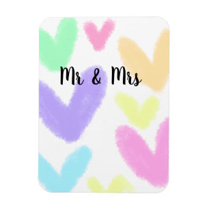 Herz minimalistischer Textstil Hochzeit Mr & Mrs c Magnet