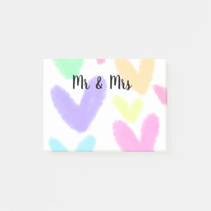 Herz minimalistischer Textstil Hochzeit Mr & Mrs c Post-it Klebezettel
