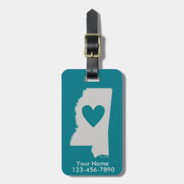Herz-Mississippi-Staats-kundenspezifischer Gepäckanhänger