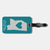 Herz-Mississippi-Staats-kundenspezifischer Gepäckanhänger (Rückseite horizontal)