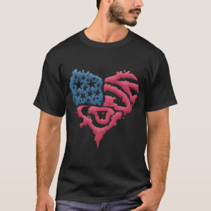Herz mit amerikanischer Flagge - Ein Symbol für Li T-Shirt