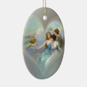 Herz mit Amor und Damen Keramikornament (Rechts)