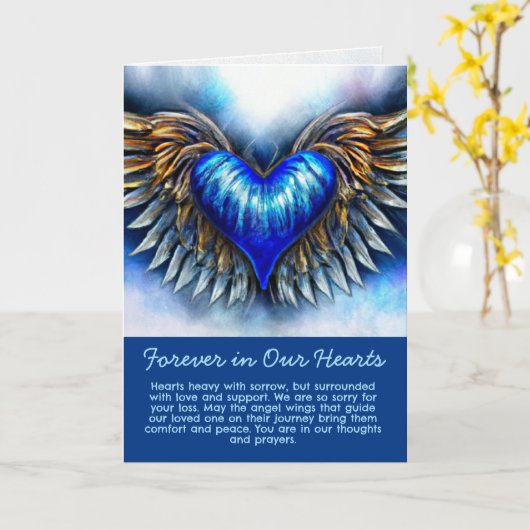 Herz mit Angel Wings Karte (Gelbe Blume)