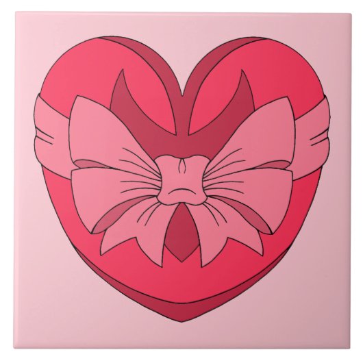 Herz mit Arrowhead und Bow Fliese (Vorderseite)