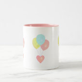 Herz mit Balloons Zweifarbige Tasse (Mittel)