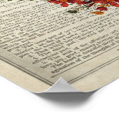 Herz mit Blume Anatomische Wörterbuchkunst Poster (Ecke)