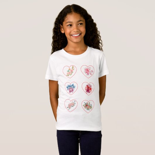 Herz mit Blume T-Shirt (Vorne ganz)
