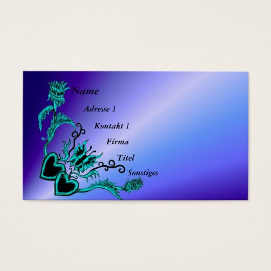 Herz mit Blume und Schmetterling auf Regenbogen (Vorderseite)