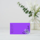 Herz mit Blume und Schmetterling auf Regenbogen Visitenkarte (Stehend Vorderseite)