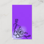 Herz mit Blume und Schmetterling auf Regenbogen Visitenkarte (Rückseite)