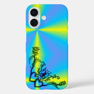 Herz mit Blume und Schmetterling iPhone 16 Hülle