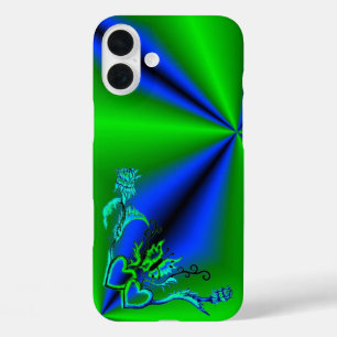 Herz mit Blume und Schmetterling iPhone 16 Plus Hülle