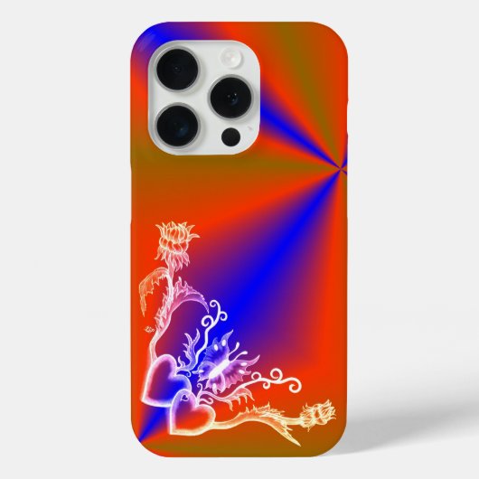 Herz mit Blume und Schmetterling Case-Mate iPhone Hülle (Rückseite)