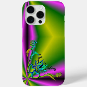 Herz mit Blume und Schmetterling iPhone 15 Pro Max Hülle