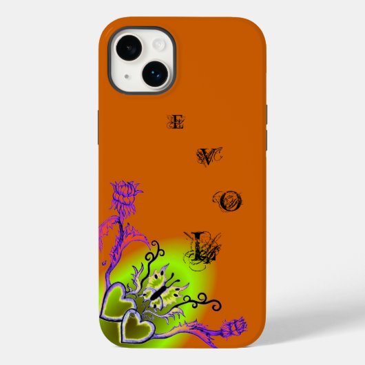Herz mit Blume und Schmetterling Case-Mate iPhone Hülle (Rückseite)