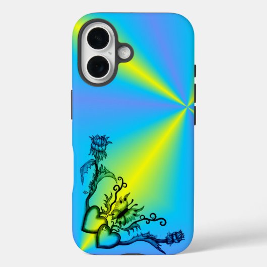 Herz mit Blume und Schmetterling Case-Mate iPhone Hülle (Rückseite)