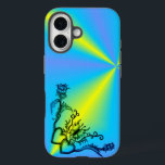 Herz mit Blume und Schmetterling iPhone 16 Hülle<br><div class="desc">Herz mit Blume und Schmetterling auf Regenbogen - Fantasyart - Stift zeichnend von Krisi ArtKSZP</div>