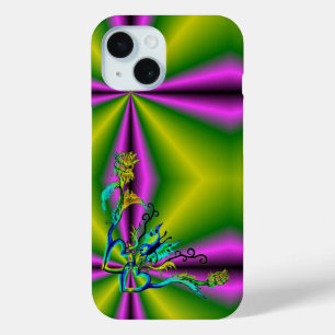 Herz mit Blume und Schmetterling iPhone 15 Hülle