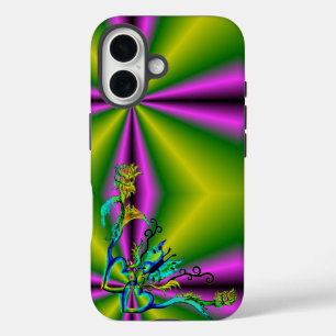 Herz mit Blume und Schmetterling iPhone 16 Hülle