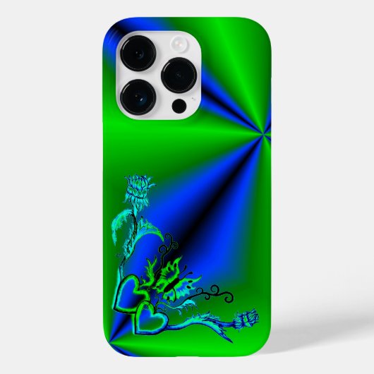 Herz mit Blume und Schmetterling Case-Mate iPhone Hülle (Rückseite)