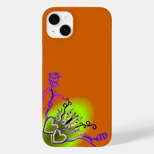 Herz mit Blume und Schmetterling Case-Mate iPhone Hülle (Rückseite)