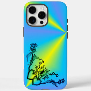 Herz mit Blume und Schmetterling iPhone 16 Pro Max Hülle