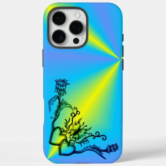 Herz mit Blume und Schmetterling Case-Mate iPhone Hülle (Rückseite)