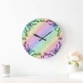 Herz mit Blume und Schmetterling Große Wanduhr (Zuhause)