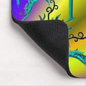 Herz mit Blume und Schmetterling , Ich Liebe Sie Mousepad (Ecke)