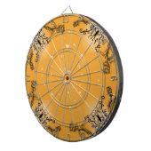 Herz mit Blume und Schmetterling im Tattoo-Stil Dartscheibe (Vorderseite rechts)