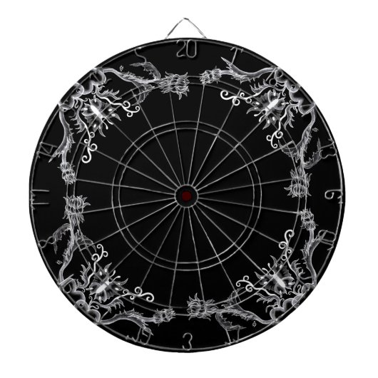 Herz mit Blume und Schmetterling im Tattoo-Stil Dartscheibe (vorne)