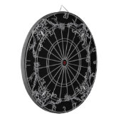 Herz mit Blume und Schmetterling im Tattoo-Stil Dartscheibe (Vorderseite Links)