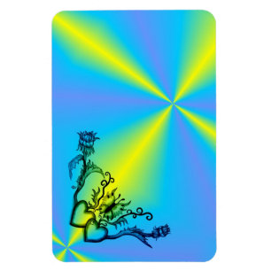 Herz mit Blume und Schmetterling im Tattoo-Stil Magnet